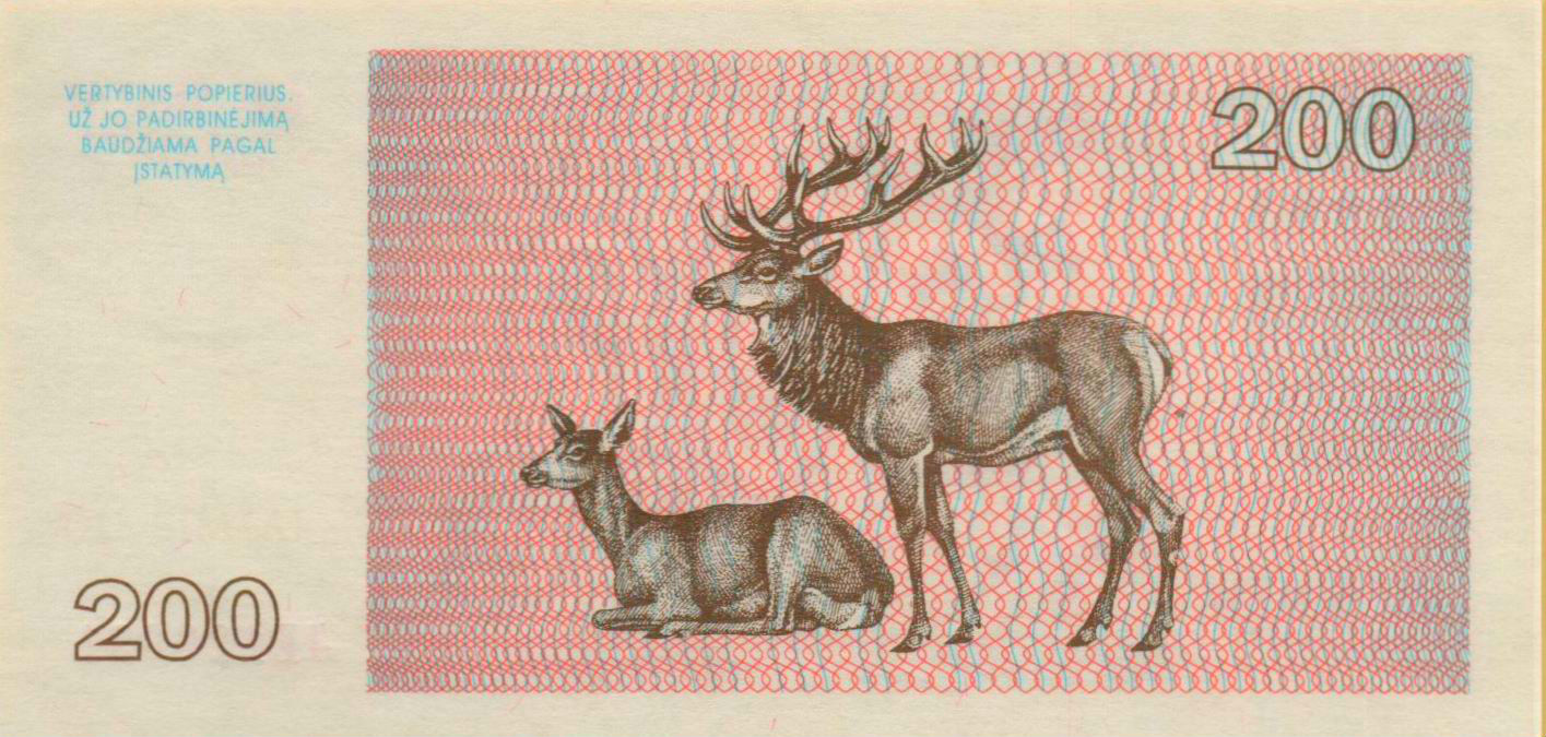 Lithuania 200 1993 UNC P-45